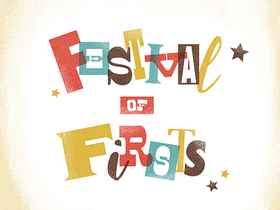 Festival of Firsts carnival festival primary star typography
