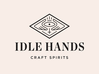 Idle Hands Logo concept devil eye hands identity liquor logo spirits