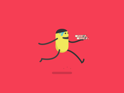 Pizza theft run cycle 2d after effects animation character flat gif illustrator loop motion graphics pizza run cycle