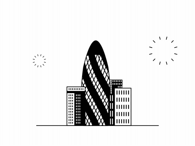 London Fireworks animation buildings gif london loop motion design parallax sparkles