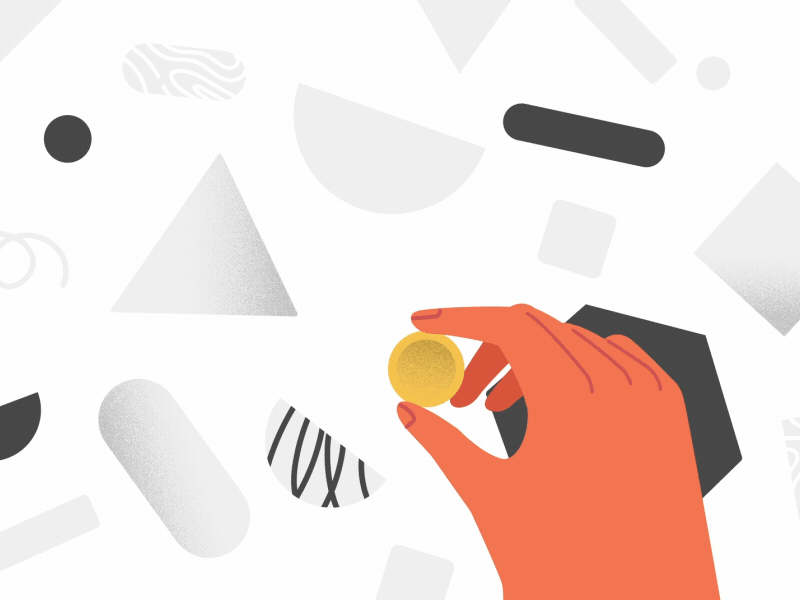Coin tricks aftereffects animation character gif hand illustration illustrator loop motiongraphics palette