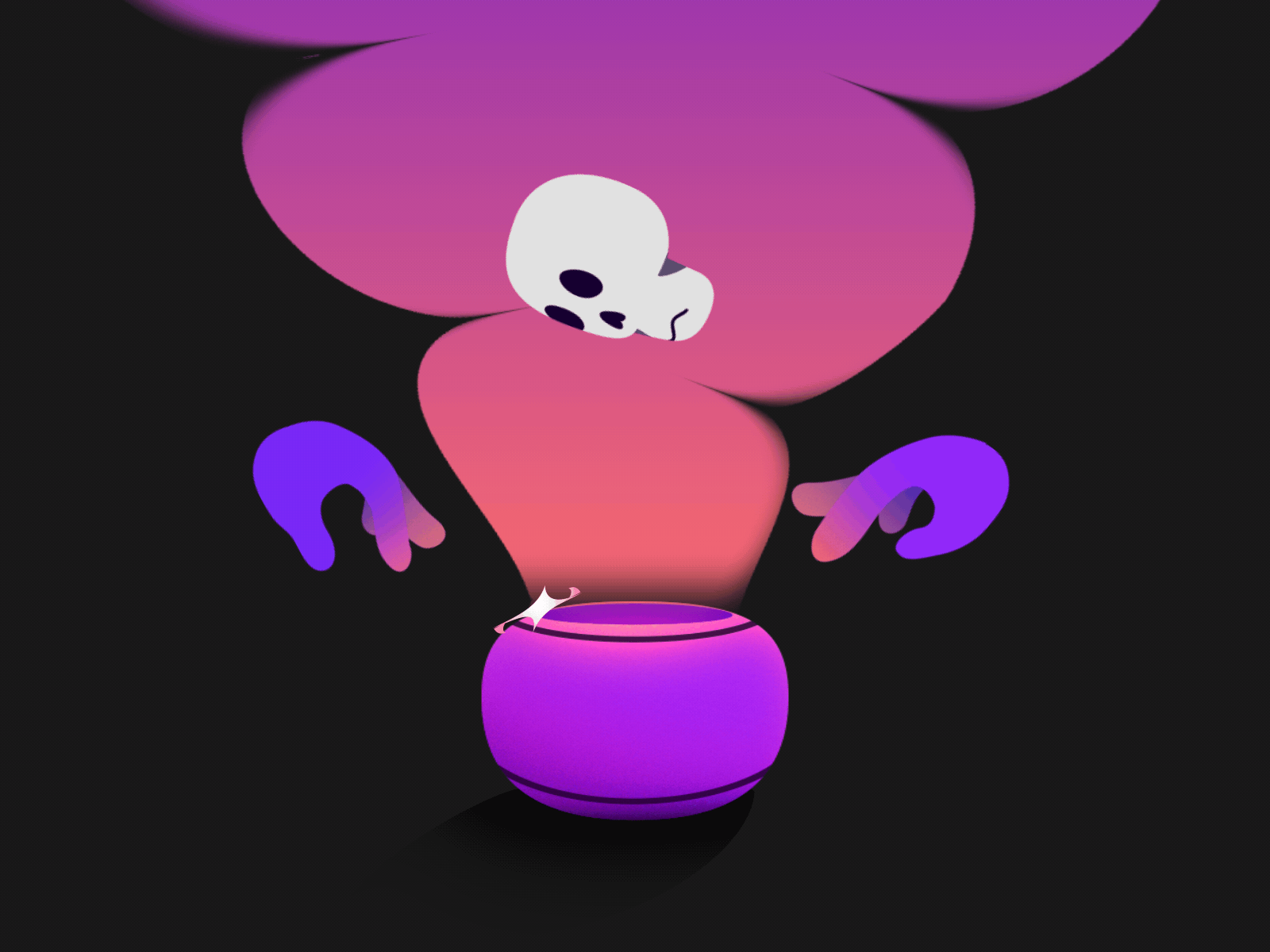 Spooky Candy aftereffects animation animations behance character gif hands illustration loop motiongraphics palette skull smoke