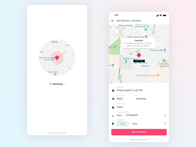 Delivery Address address delivery app food delivery mobile set address ui ui design ux ux design