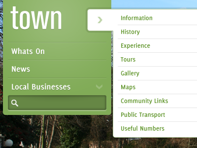 Community Website dropdown navigation