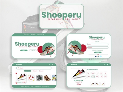 UI design for a fictional shoe store