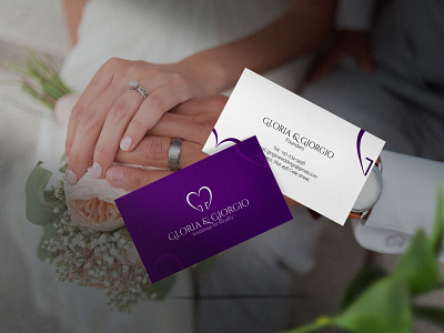 Business card mockup for Gloria and Giorgio wedding planners branding design graphic design logo typography vector