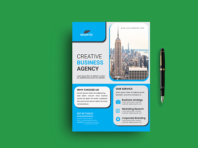 Creative Corporate Flyer Design Template blue flyer