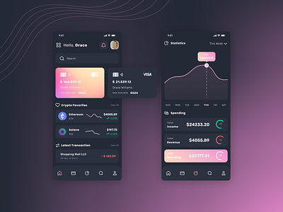 Finance/crypto app from our ideation sessions app app design crypto crypto app finance app fintech fintech app mobile app mobile ui mobile ux purple savings app spending ui ux