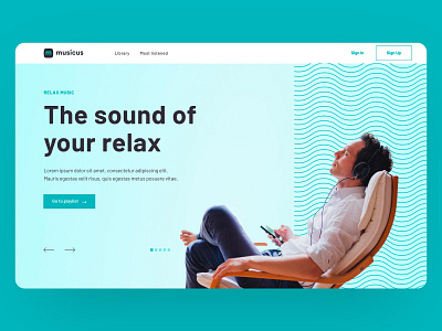 Musicus - Hero Section Concept concept hero hero section landing landingpage music relax ui uidesign