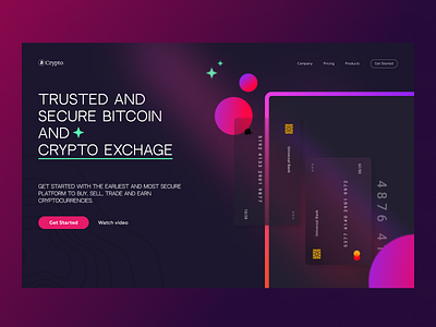 Crypto - Secure and Exchange Website bitcoin blockchain branding card crypto crypto currency crypto wallet cryptocurrency currency design ethereum landing secure ui ux wallet website
