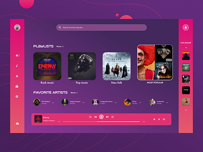 Music player design app audio consept design designer illustration music musicplayer player ui ux vector web web design
