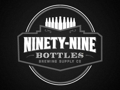 99 Bottles alcohol artisan beer brewing homebrew logo typography vintage