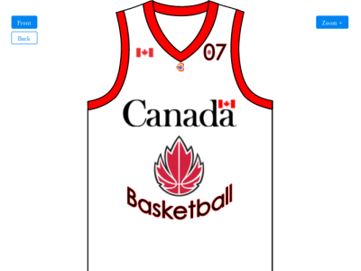 Team Canada Basketball Jersey Redesign (Front) basketball canada graphic design jersey