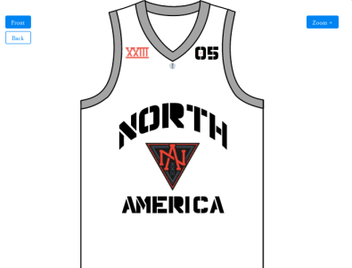 Team North America (World Cup of Hockey) Baskeball Jersey(front)