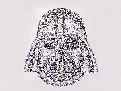 Doodle Vader doodle illustration micron paper pen starwars