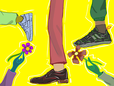 SHOES AND FLOWERS illustration