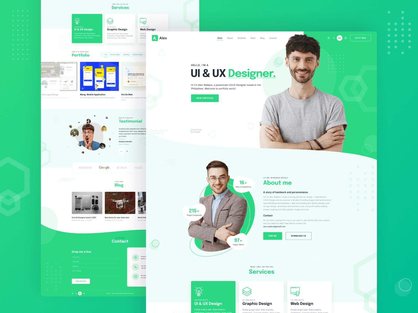 Alex Modern Creative Personal Portfolio Figma Template by