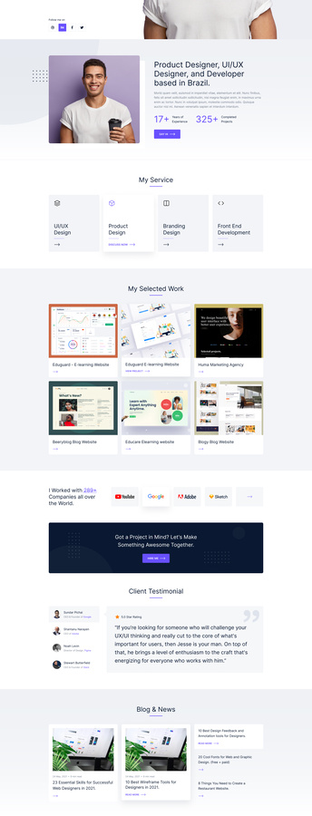 Albert - Personal Portfolio Figma Template by Templatecookie on Dribbble