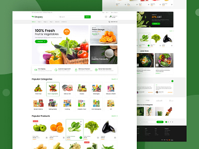 Shopery - Organic eCommerce Website UI Design