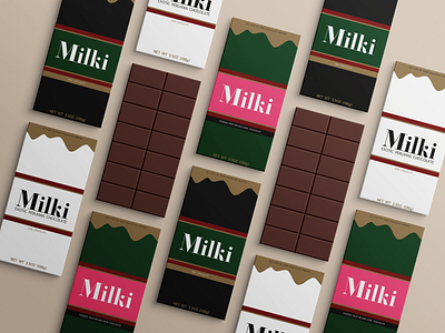 Packaging Concept / Brand Identity - Milki Milk Chocolate Bar branding design graphic design logo mockups packaging