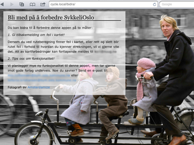 Help improve "Cycling in Oslo" app bike cycle map oslo