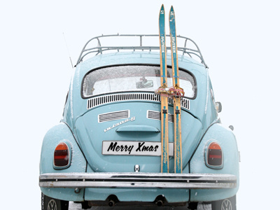 Merry Xmas beetle ski xmas