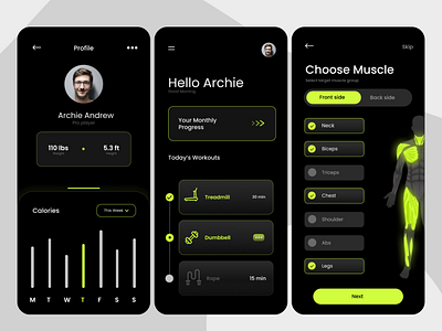 Active Fit- Fitness Mobile App branding graphic design ui