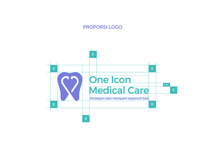 Logo Proportion for One Icon Medical Care brand identity branding color letter mark logo logo company logo creative logo mark logotype monogram monogram logo