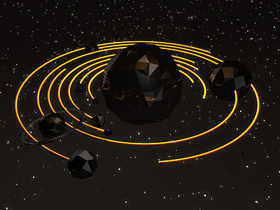 Solar System 3d c4d low poly planets solar system space