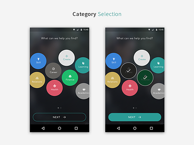 Career Goals career app category clean latest neat new selecting items shikha steps ui ux