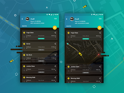 Route Tracking UI clean interaction mobile ui neat route tracking routes shikha tracking trackmycar ux vehicle select