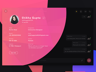 Chat Dashboard Profile creative dashboard ui inspire uxd profile shikha gupta ui ux