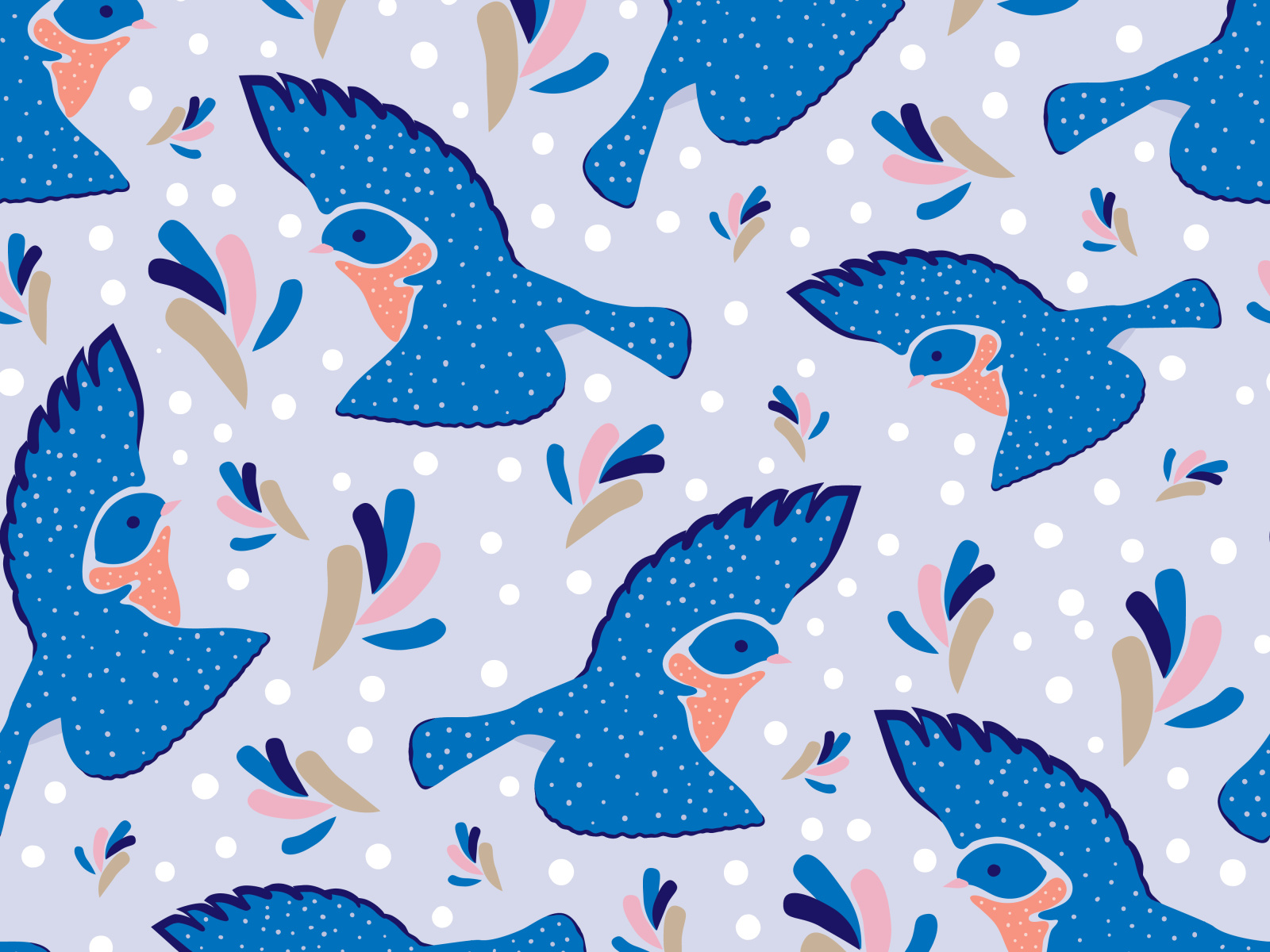 flying bluebird pattern by Mona Ahmed on Dribbble
