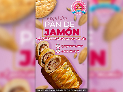 Flyer for Venezuelan Jam's Bread Offer in the Mom's Day bread design flyer momsday offer photoshop