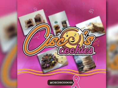 Minimal flyer of Cookie's shop against the breast cancer breast cancer cookie design flyer photoshop