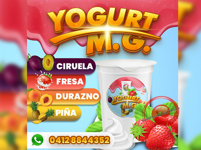 Yogurt's Flyer and Sticker Design