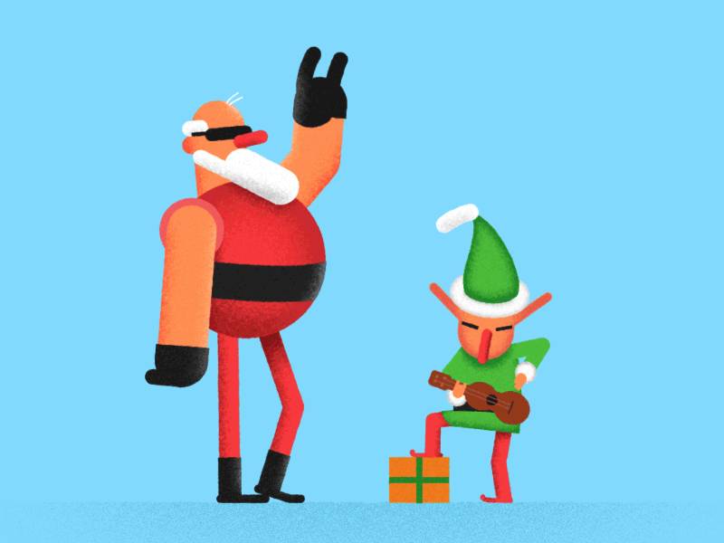 Merry (late) Xmas and a Happy New Year 2d ae after effects animation character new year nye santa xmas