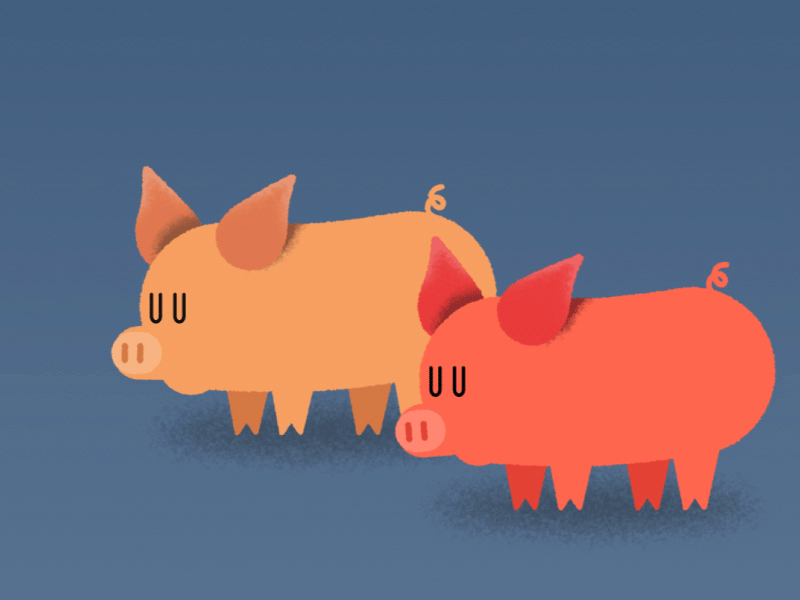 Pigs 2d animation loop pig piglets rubberhose