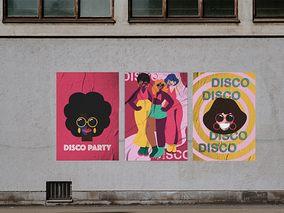 The Disco posters branding disco 70s graphic design logo posters design retro posters