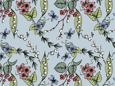Vintage spring pattern branding easter collection easter pattern flat illustrations floral design graphic design pattern textile design vector vintage pattern