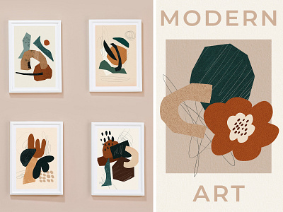 Modern Abstract Collage Posters