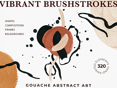 Gouache Abstract Shapes & Backgrounds abstract abstract shapes boho branding brushstroke design design kit gouache graphic collection graphics hand painted illustration logo
