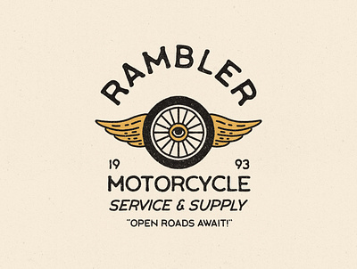 Rambler Moto design illustration logo motorcycle west coast