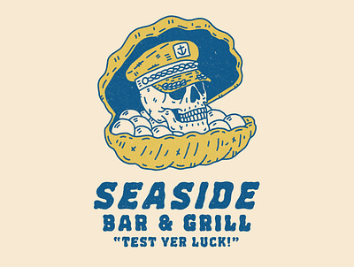 Seaside Bar & Grill branding design illustration logo west coast