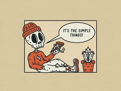 The Simple Things branding california comic design illustration logo skeleton west coast