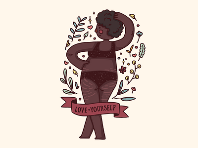 Cute bodypositive girl with stretch marks ♥