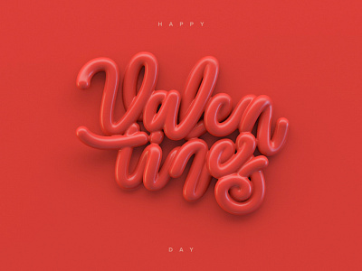 Happy Valentine's Day! 3d art abstract cinema4d creative design creativity design fresh colors fresh design happy red typography valentine day