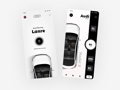 Audi Smart Lock Mobile App 3d animation app branding design graphic design illustration logo motion graphics typography ui ux vector