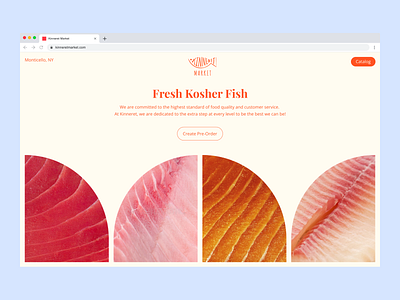 One-page catalog for Fish Store catalog fish fish market fish store retro store ui ux web web design