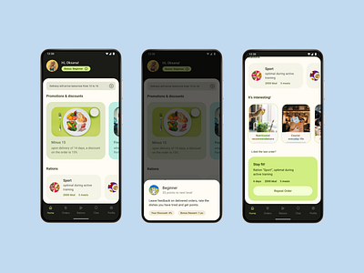 Balance App Material You android app delivery design food delivery material design material you mobile app ui ux